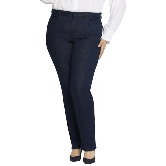 NYDJ womens Plus Marilyn Rinse Straight Jean, Size 16W Navy - Picture 1 of 1
